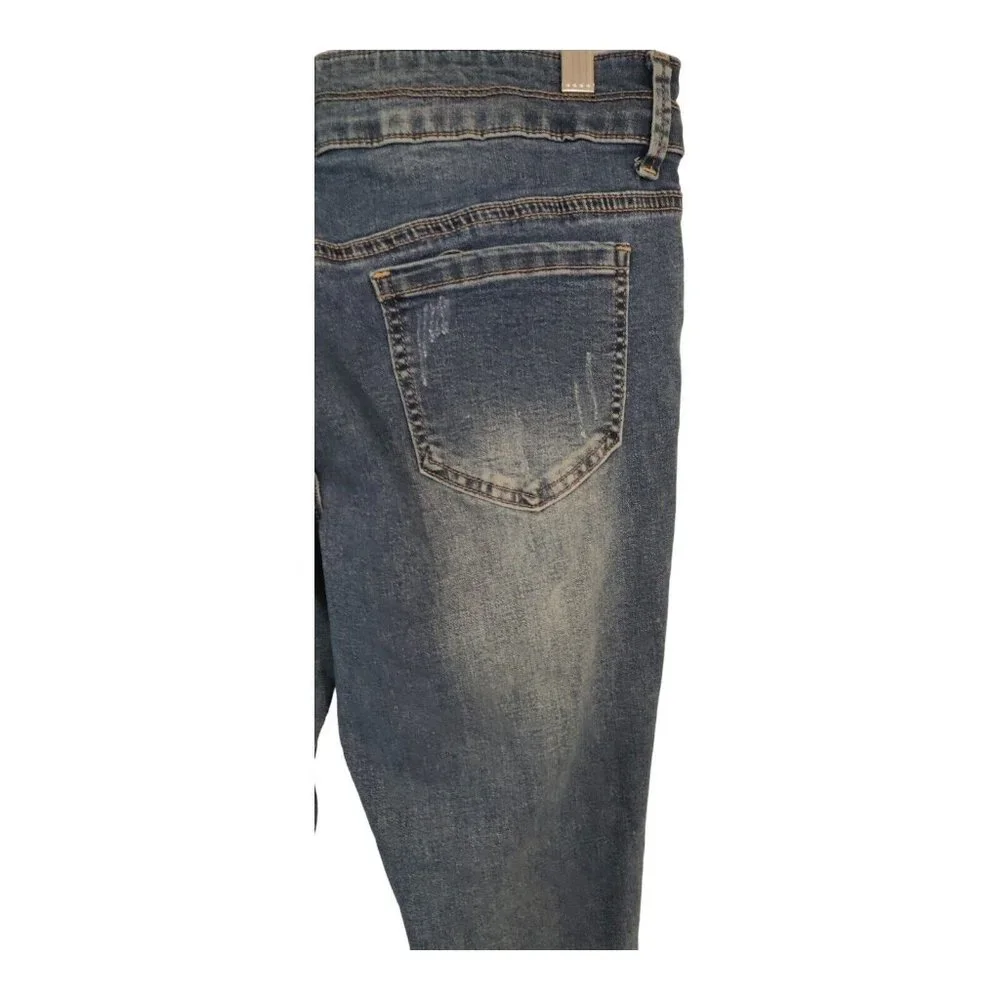 Mudd Girls Mid Rise Skinny Blue Jeans Distressed Medium Wash Size 18P